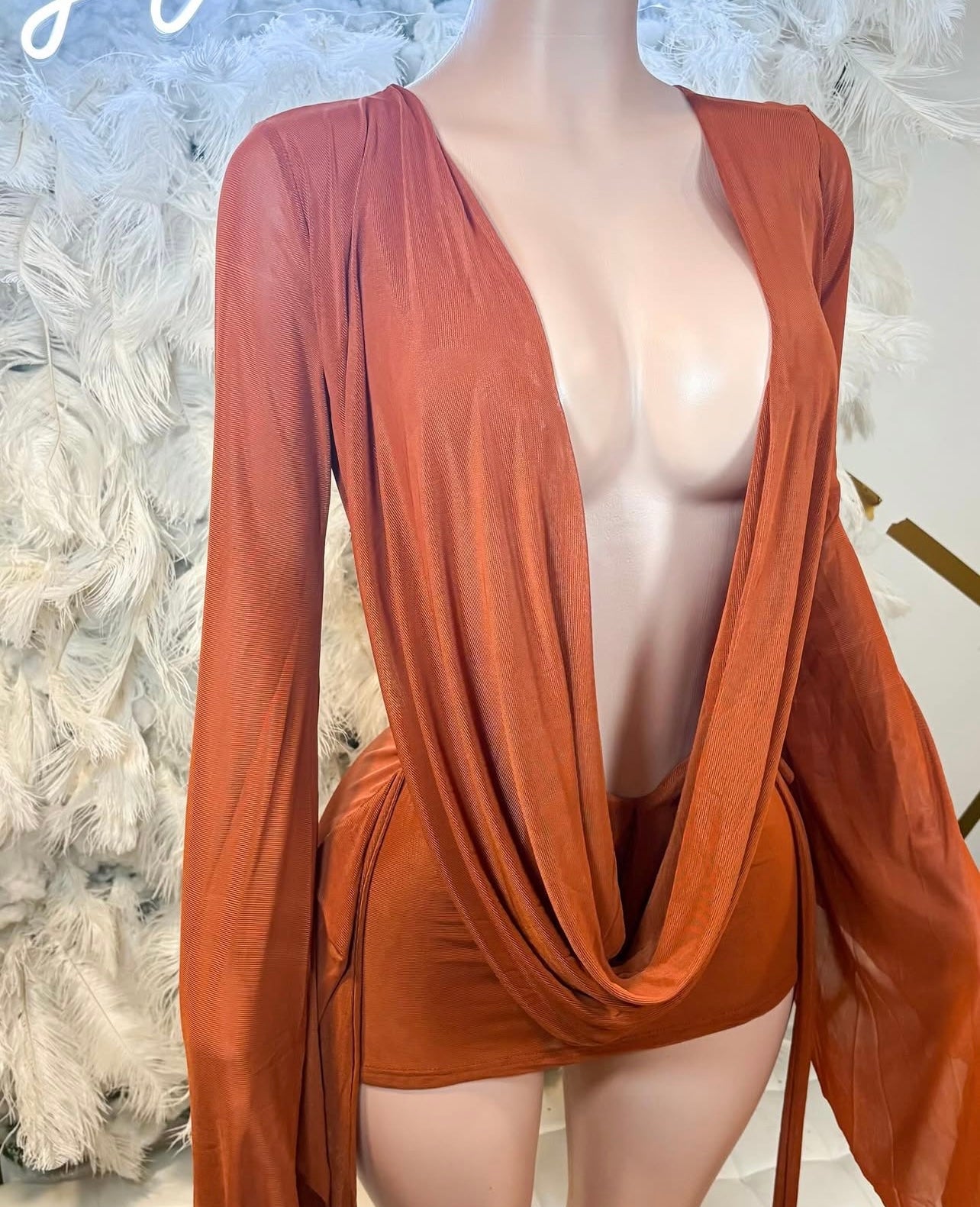 Draped Brown Dress