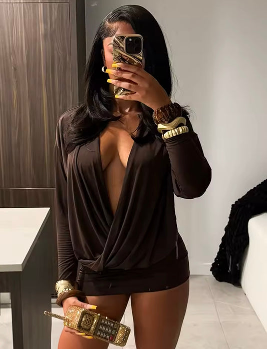 Koi Dress Brown