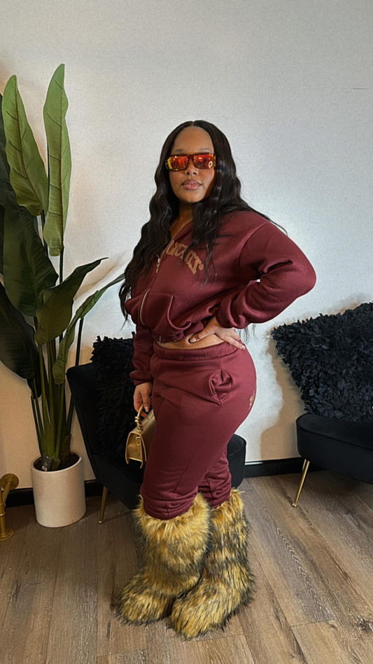 Burgundy Hidden SweatSuit